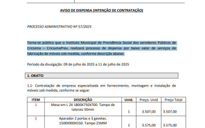 Aviso de dispensa!